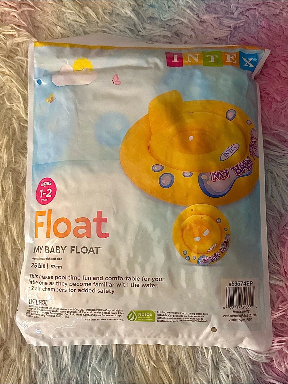 Intex My Baby Float Inflatable Baby Swim Ring Ages 1-2 26.5in 59574EP